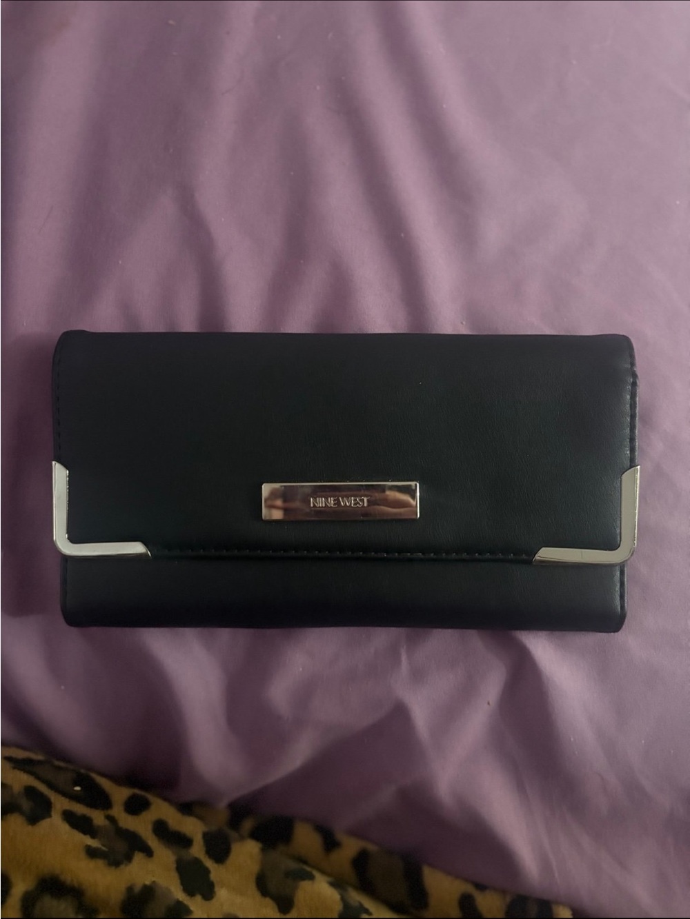 Nine West Black Women's Wallet with Silver Accents